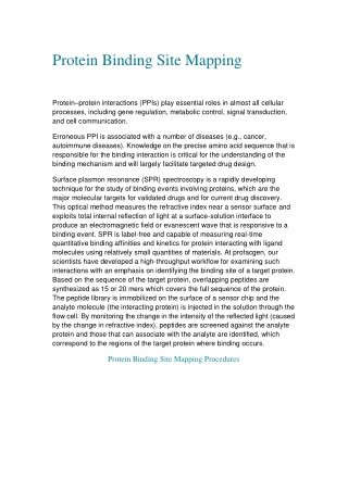 Protein Binding Site Mapping