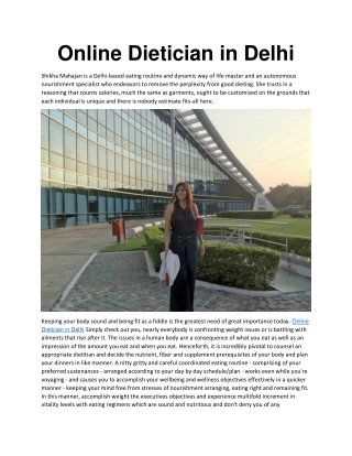 Online Dietician in Delhi