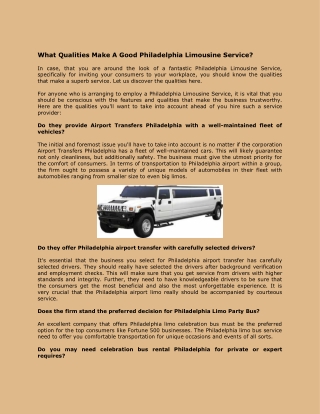 Philadelphia Limo Service