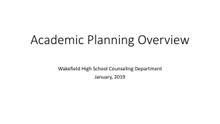 Academic Planning Overview