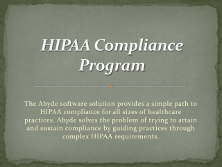 HIPAA Compliance Program-Abyde.com