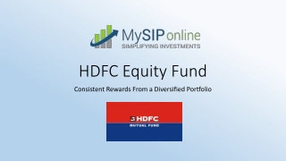 Detailed Information of HDFC Equity Fund By MySIPonline