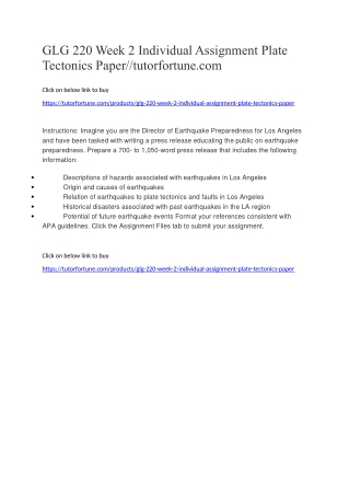 GLG 220 Week 2 Individual Assignment Plate Tectonics Paper//tutorfortune.com