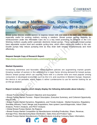 Breast Pumps Market Drivers is Responsible to for Increasing Market Share, Forecast 2026