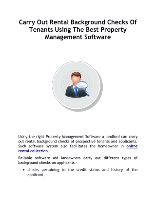 Carry Out Rental Background Checks Of Tenants Using The Best Property Management Software