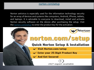 www.norton.com/setup | Press the Norton Setup "Activate" option