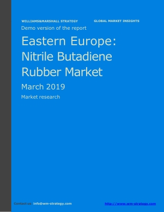 WMStrategy Demo Eastern Europe Nitrile Butadiene Rubber Market March 2019