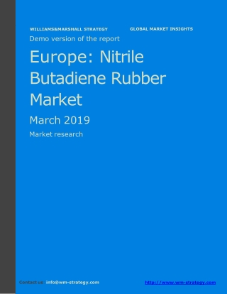 WMStrategy Demo Europe Nitrile Butadiene Rubber Market March 2019