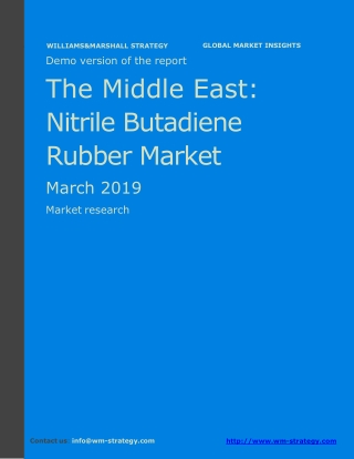 WMStrategy Demo Middle East Nitrile Butadiene Rubber Market March 2019