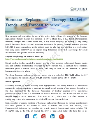 Hormone Replacement Therapy Market - Trends, and Forecast to 2026