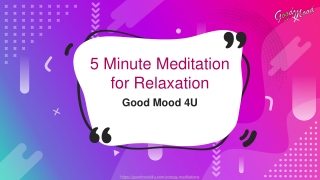 5 Minute Inspiring Energy Meditations - Good Mood 4U