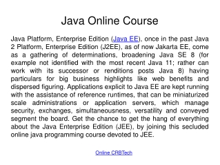 Java Online Course | Best Online Java JEE Certification