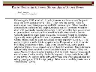 Daniel Benjamin & Steven Simon, Age of Sacred Terror