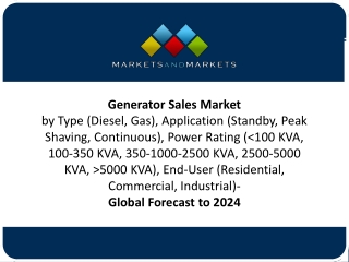 Generator Sales Market - Global Forecast to 2024