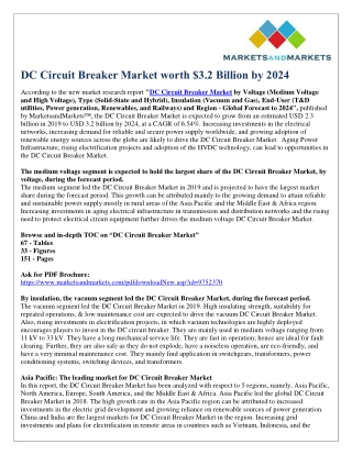 DC Circuit Breaker Market worth $3.2 Billion by 2024