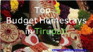 Top 5 Homestays in Tirupati