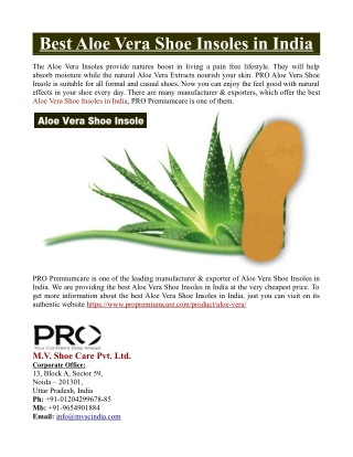 Best Aloe Vera Shoe Insoles in India