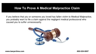 How to Prove a Medical Malpractice Claim