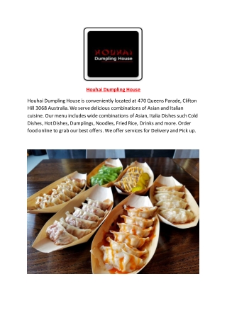 Houhai Dumpling House-Clifton Hill - Order Food Online