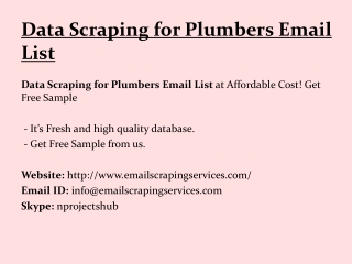 Data Scraping for Plumbers Email List