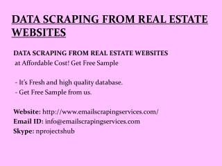DATA SCRAPING FROM REAL ESTATE WEBSITES