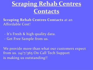 Scraping Rehab Centres Contacts