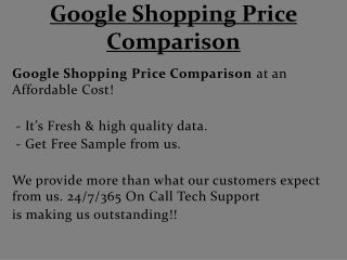 Google Shopping Price Comparison