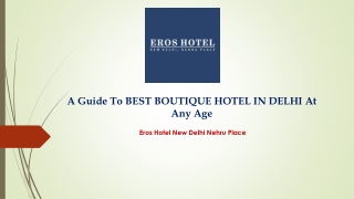 Best boutique hotel in Delhi