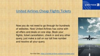 United Airlines Contact Number For Cheap Flights Tickets