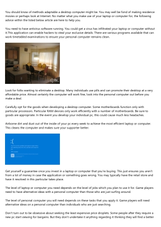 Reliable Assistance From Your Experts On Desktop Personal computers