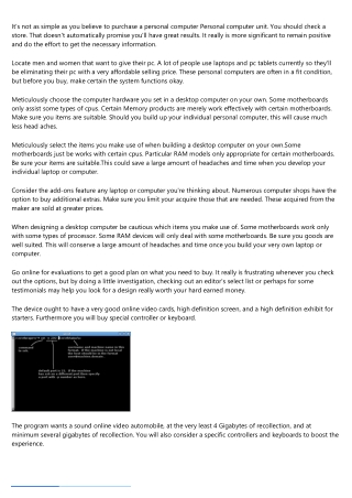 Computer Advice Everyone Can Use These days