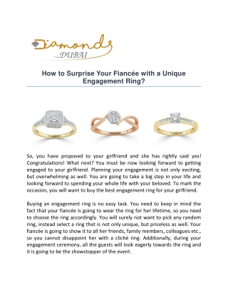 How to Surprise Your Fiancée with a Unique Engagement Ring