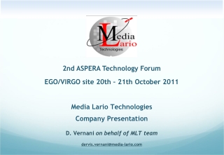 Media Lario Technologies Company Presentation
