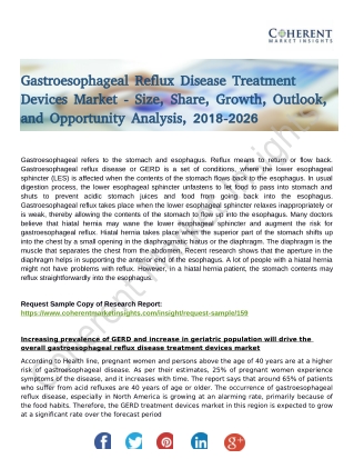 Gastroesophageal Reflux Disease (GERD) Treatment Devices Market Positioning and Growing Market Share Worldwide