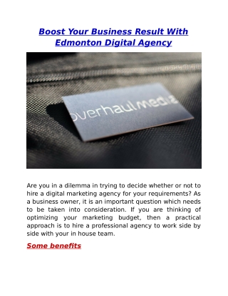 Boost Your Business Result With Edmonton Digital Agency