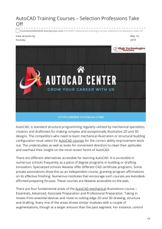 Profit of AutoCAD Training Course for Career