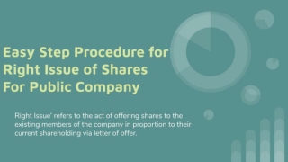 Easy Step Procedure for Right Issue of Shares for Public Company