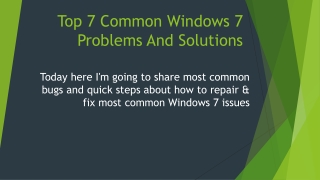 Top 7 Common Windows 7 Problems and Solutions