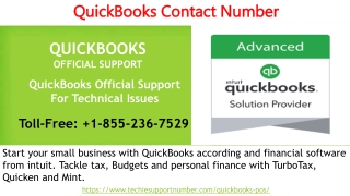 Dial QuickBooks Contact Number 1 855-236-7529 to get the best support service