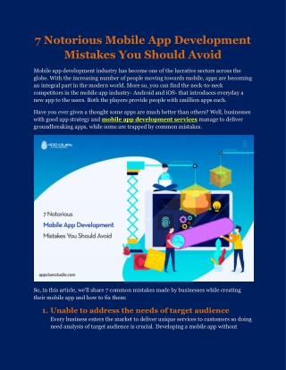 7 Notorious Mobile App Development Mistakes You Should Avoid