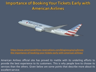 Importance of Booking Your Tickets Early with American Airlines