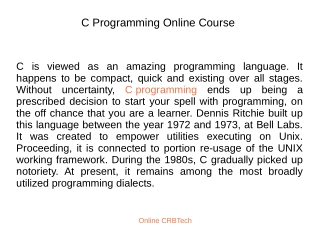 C Programming Online Course | Best C Programming Certification