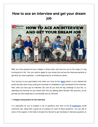 How to ace an interview and get your dream job