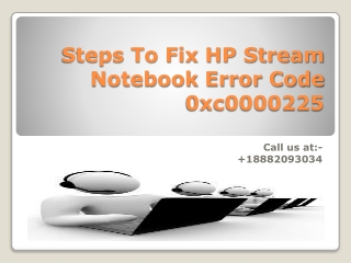 HP Stream Notebook Error Code 0xc0000225