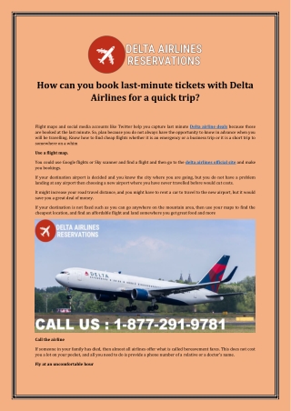 How can you book last-minute tickets with Delta Airlines for a quick trip