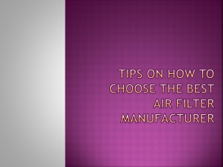 Air Filter Manufacturers in India