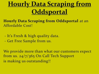 Hourly Data Scraping from Oddsportal