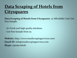 Data Scraping of Hotels from Citysquares