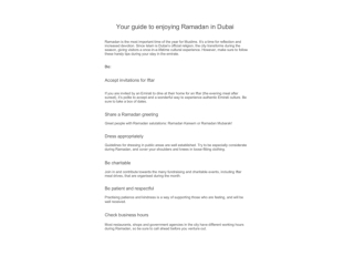 Your guide to enjoying Ramadan in Dubai