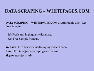 DATA SCRAPING WHITEPAGES